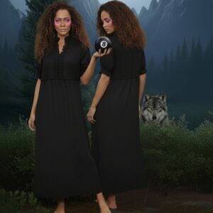 NWT $198 Max Studio Maxi Dress Large Black Lace Whimsigoth Grunge Punk Vampire